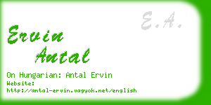 ervin antal business card